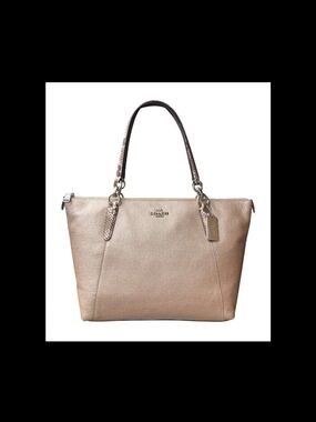 Coach Metallic Leather Tote Bag - Champagne